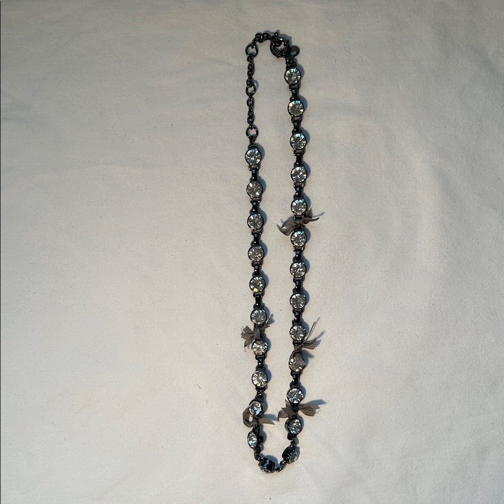 J Crew Silver/Black Crystal Necklace